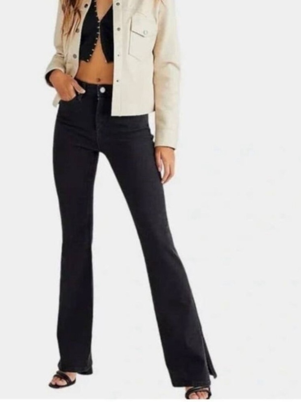 Blank NYC Free People Follow Your Arrow High-Rise Mini Flare 25S